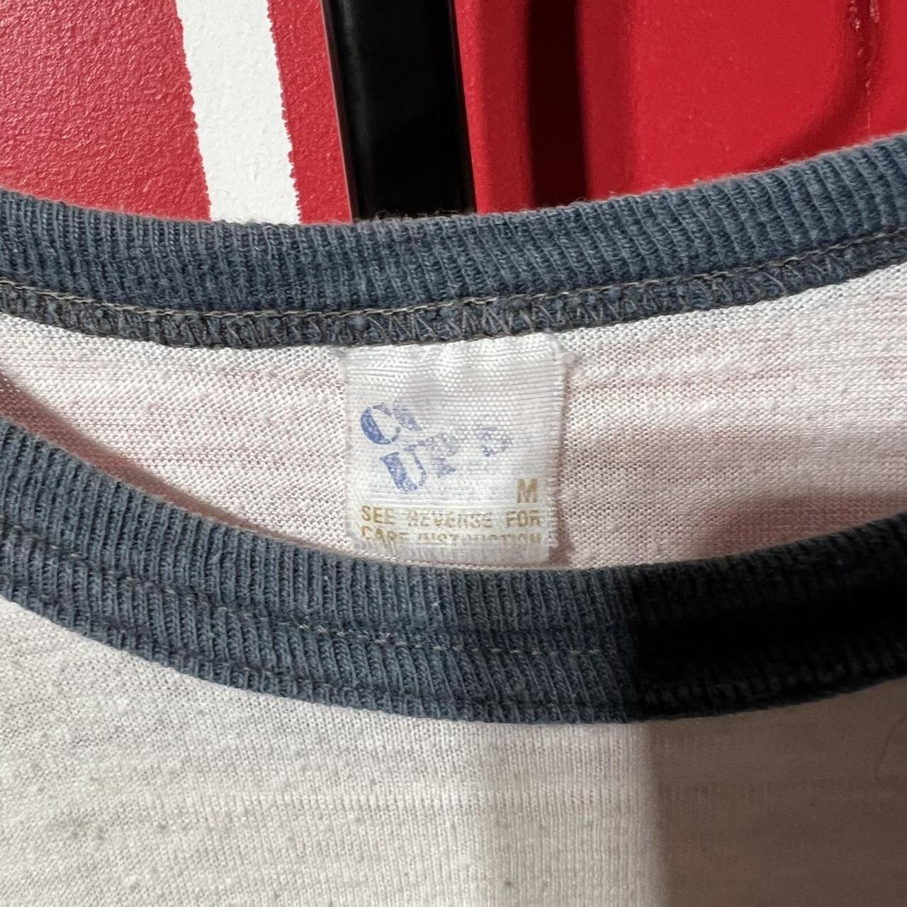 American Vintage Women's White and Navy T-shirt (2)