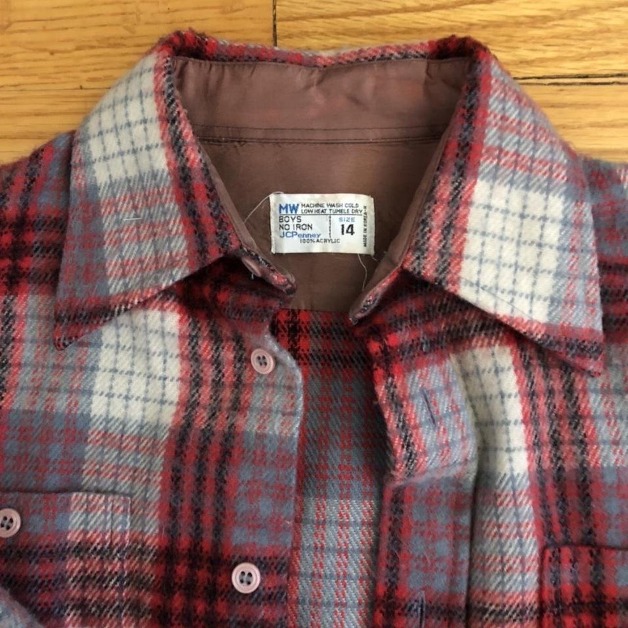 Vintage JC penny flannel. Tag says 100% acrylic, but... - Depop