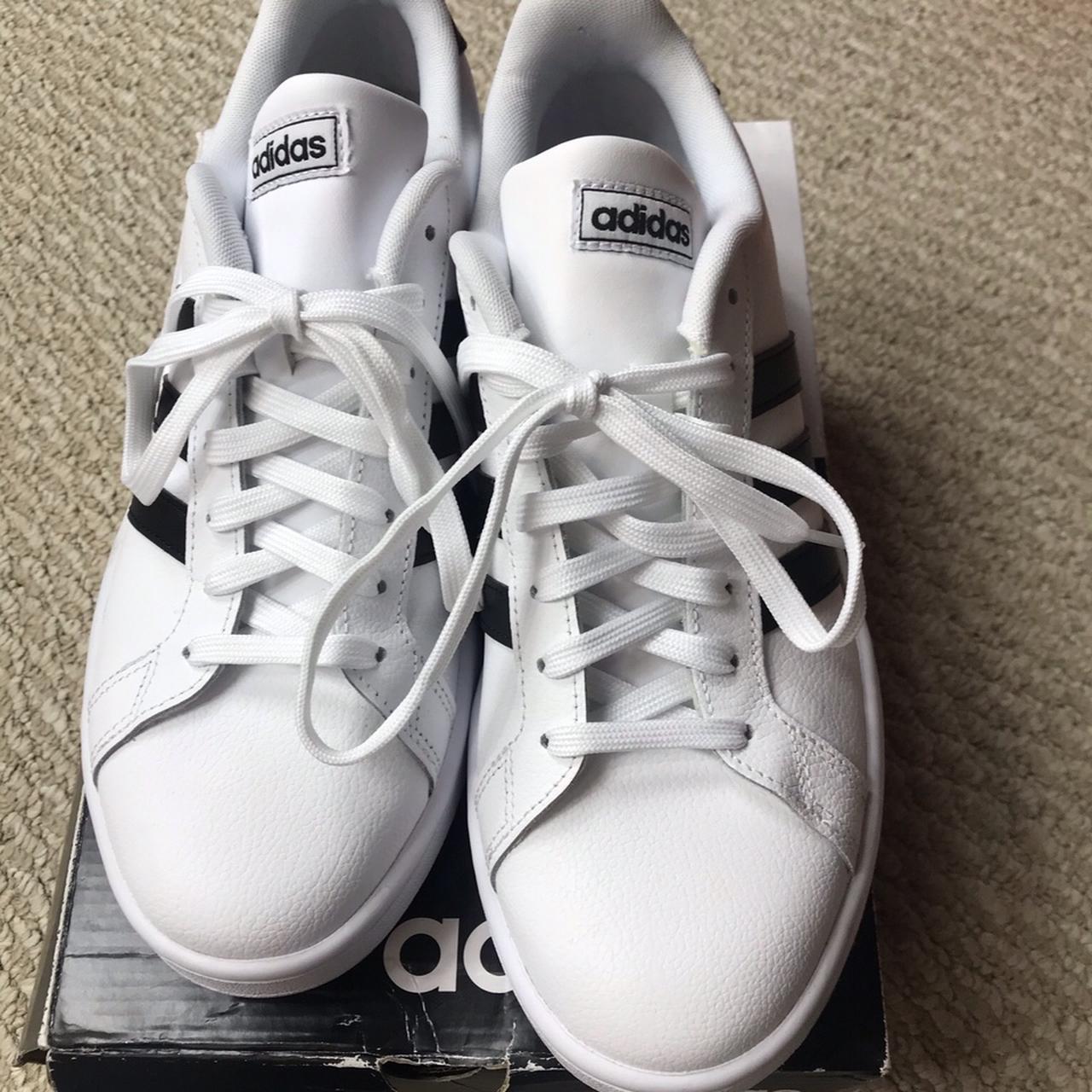 NWT Men’s adidas white stripes shoes size 9 Brand... - Depop