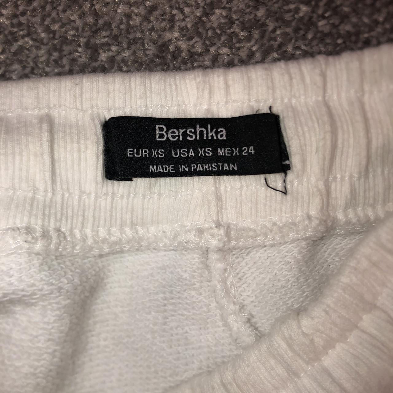 Bershka Women's White and Orange Shorts | Depop