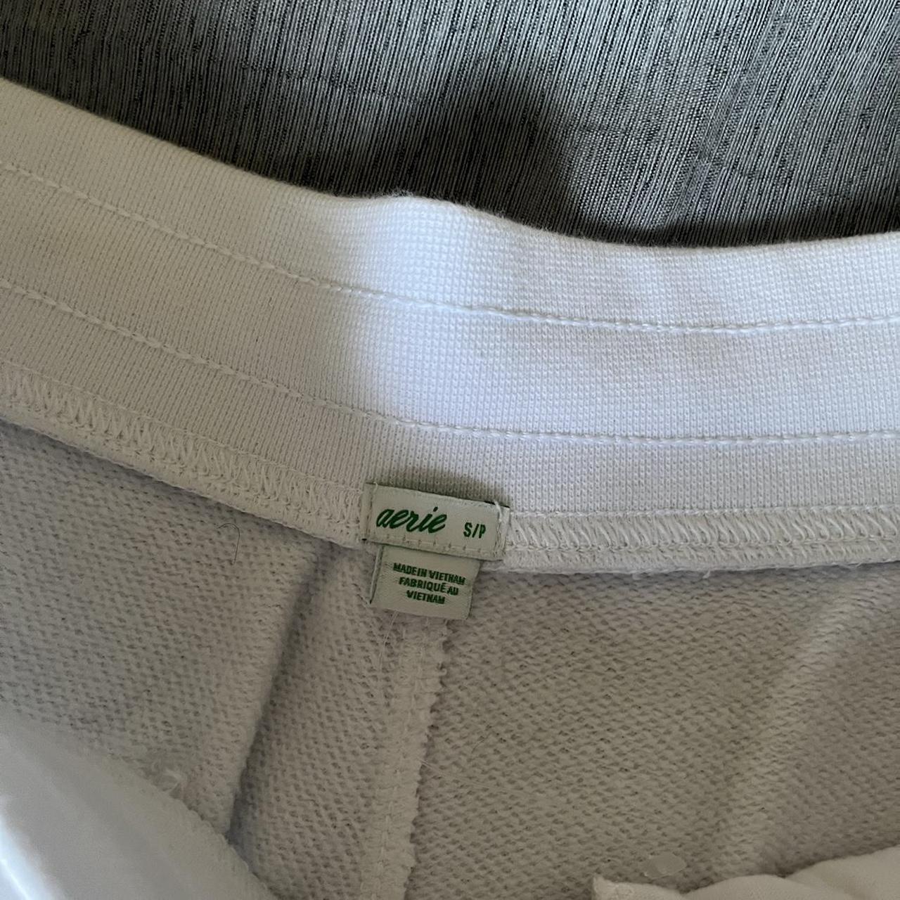 white sweat shorts -aerie size small but fit more... - Depop