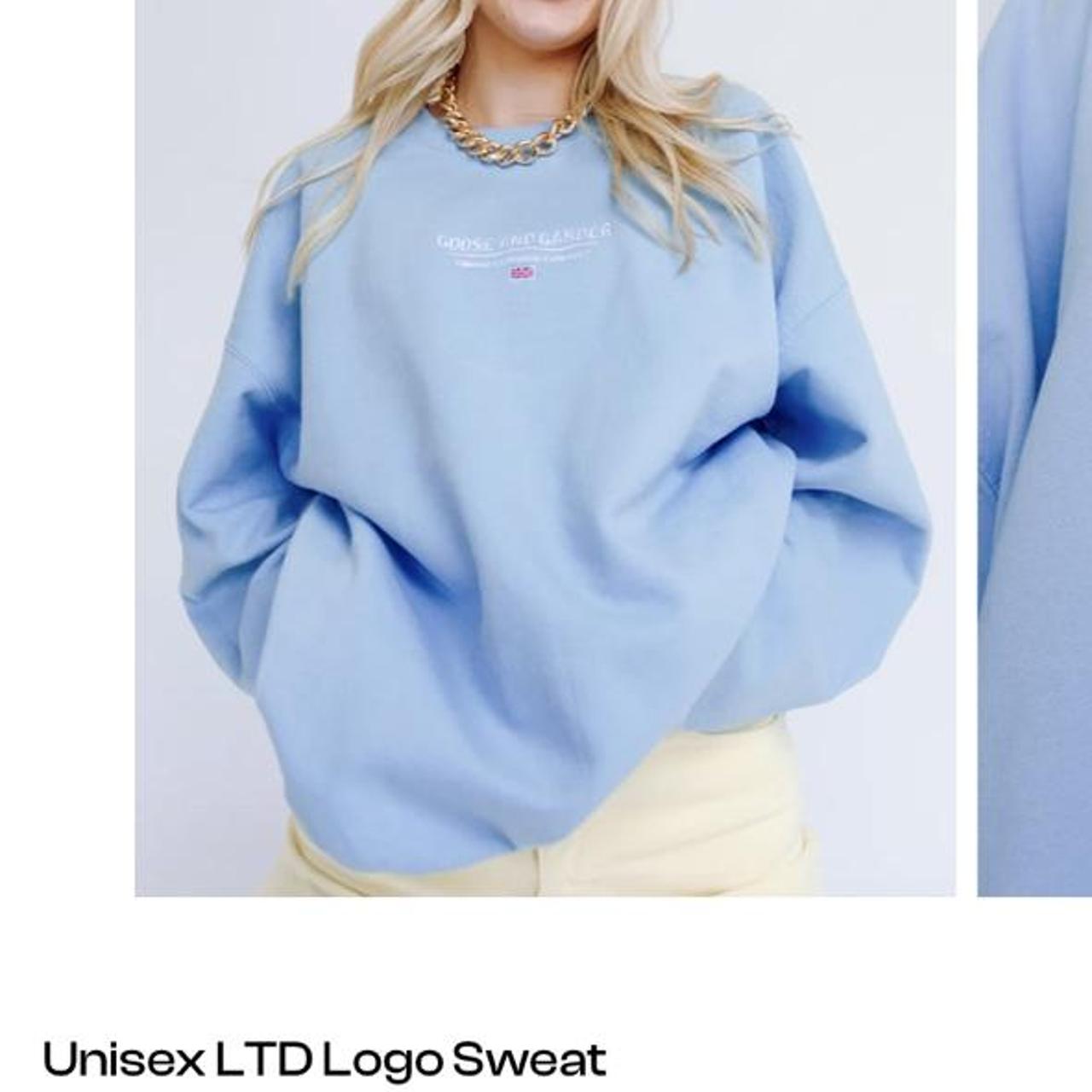 Unisex Goose and Gander ltd baby blue sweatshirt... Depop