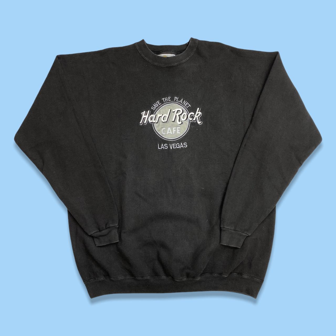 Vintage Hard Rock Cafe Las Vegas sweatshirt in black... - Depop