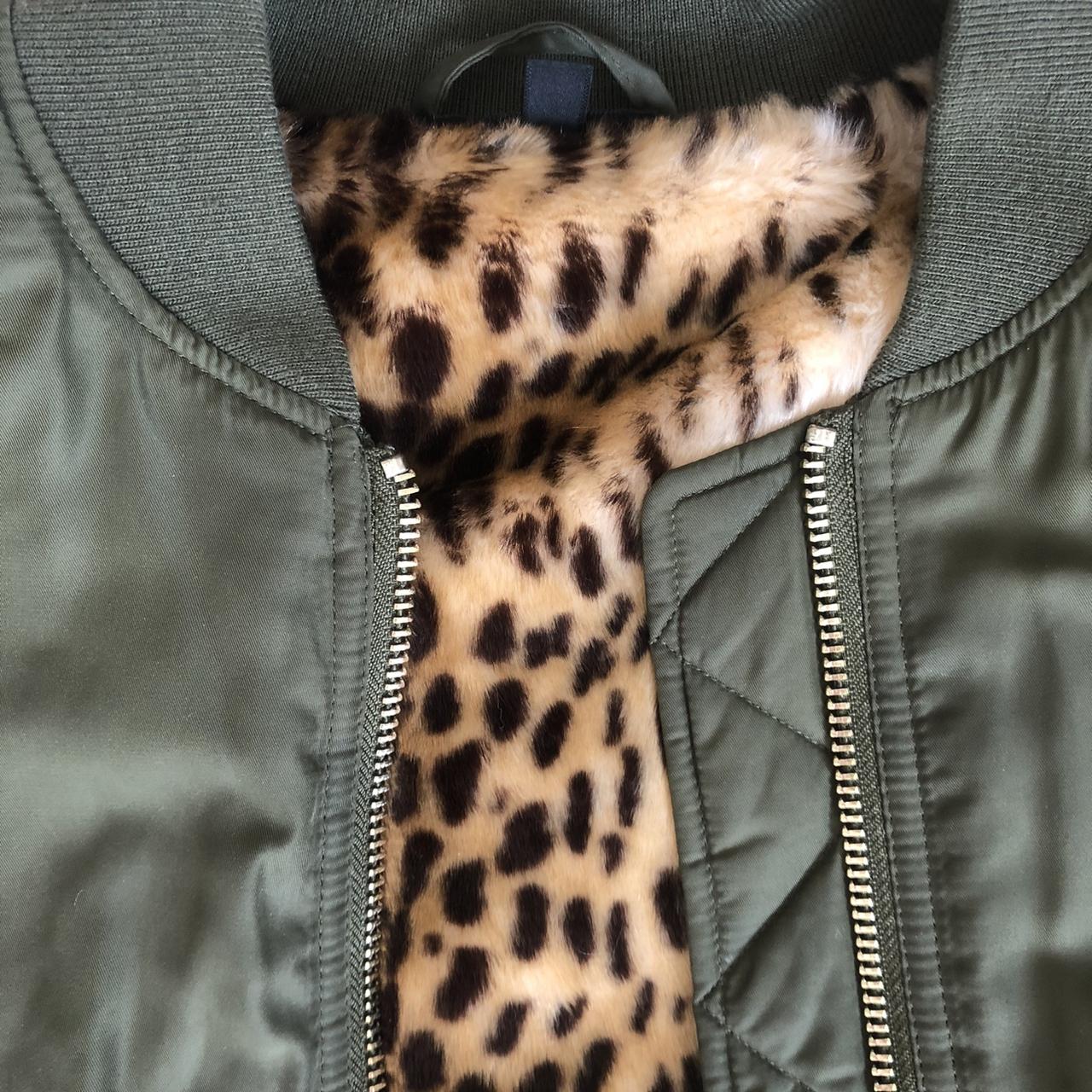 Bomber Jacket Topshop Leopard Blazer Khaki Green Puffer/bomber
