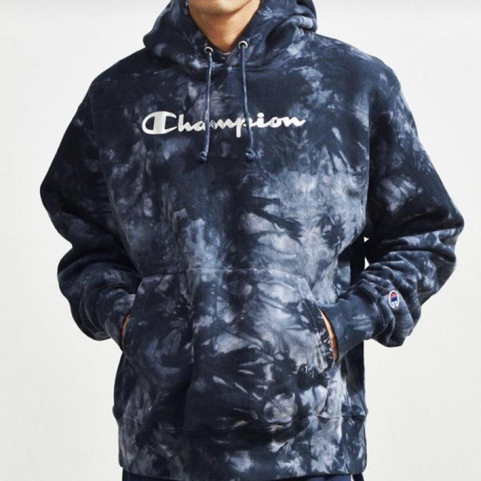 tie dye champion hoodie mens