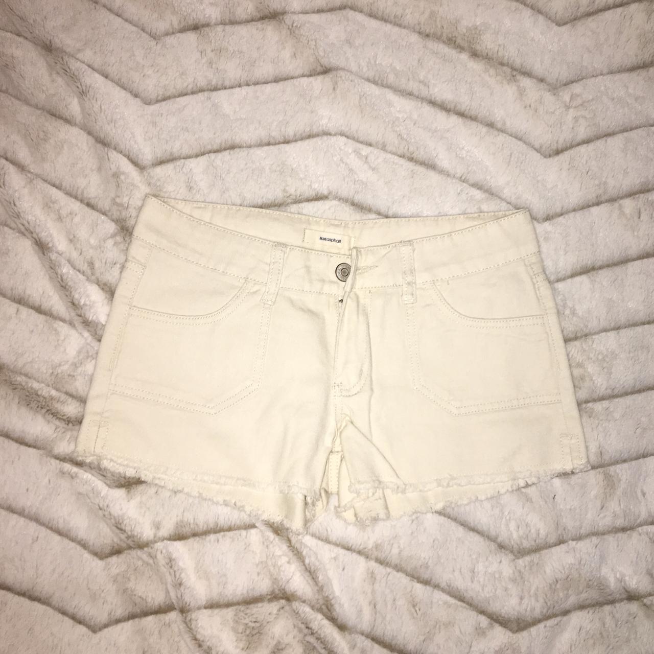 Blue Asphalt Frey Hem Ivory Shorts NWT Casual twill... - Depop