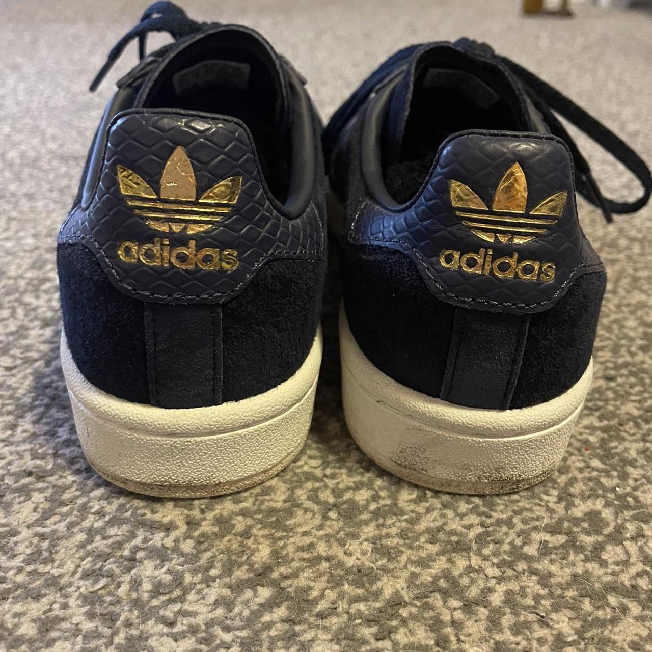 Adidas Campus suede trainers in navy, size 4. Barely... - Depop