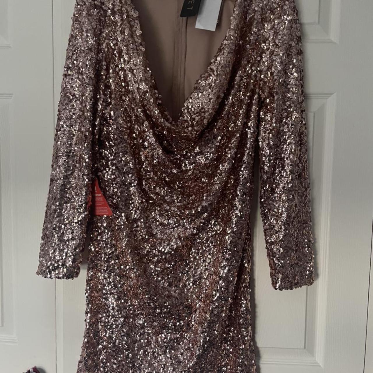 Gold Starlet fully lined mini sequin dress . Never... - Depop