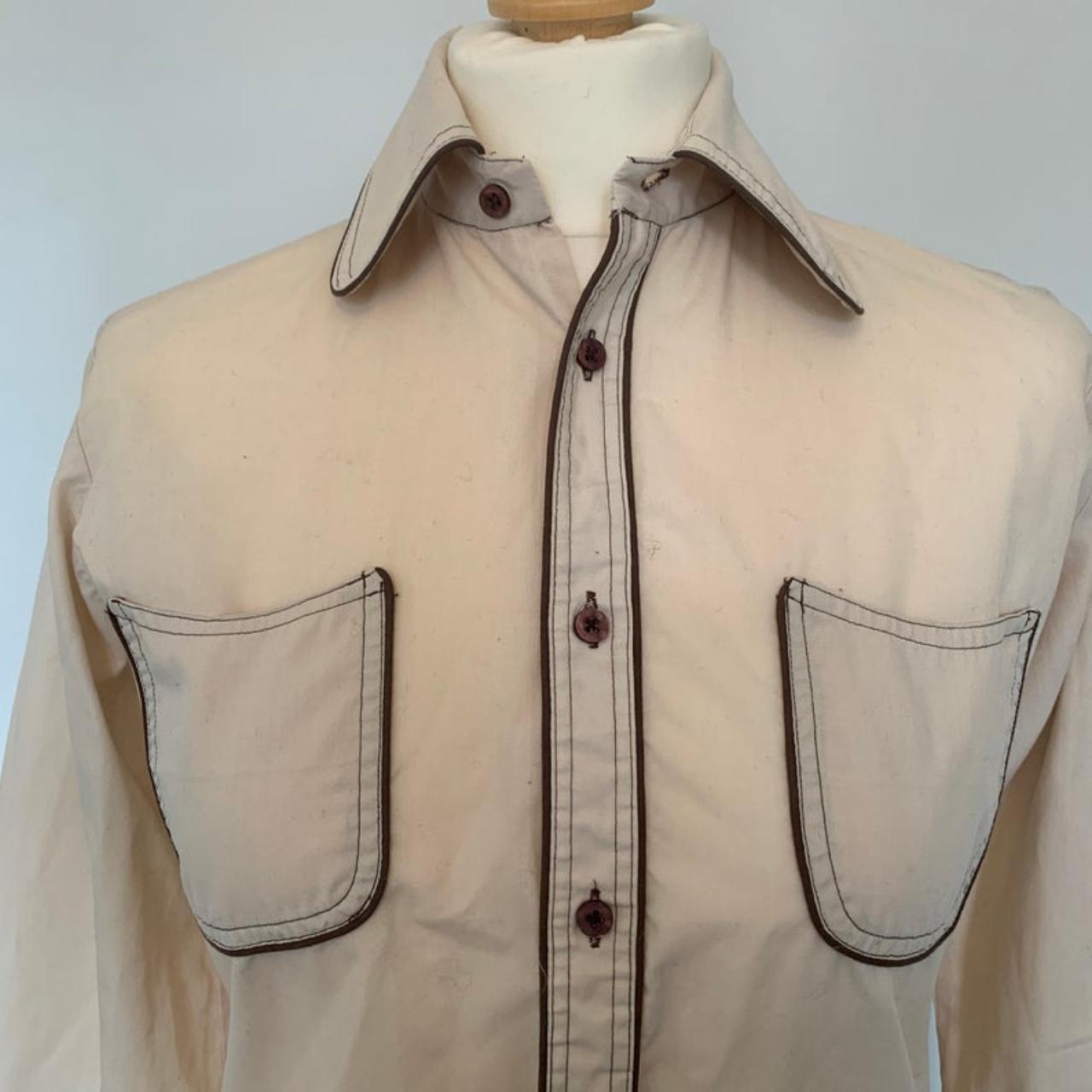 Vintage 1970s Brown Western Shirt. Light brown... - Depop