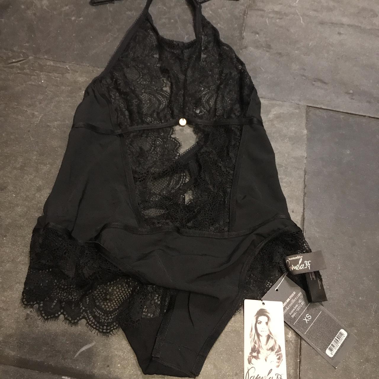 Hunkemoller black lace body suit size Xs Pamela-RF... - Depop