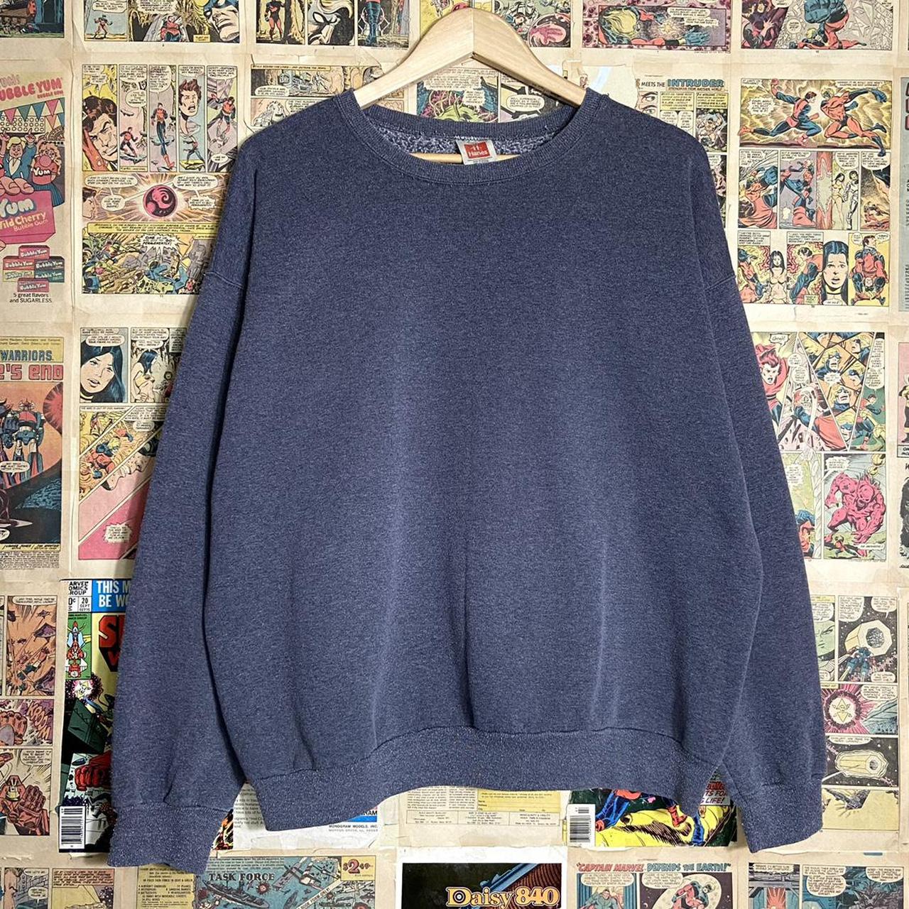 Vintage Essential Blue Crewneck Sweater | size:... - Depop