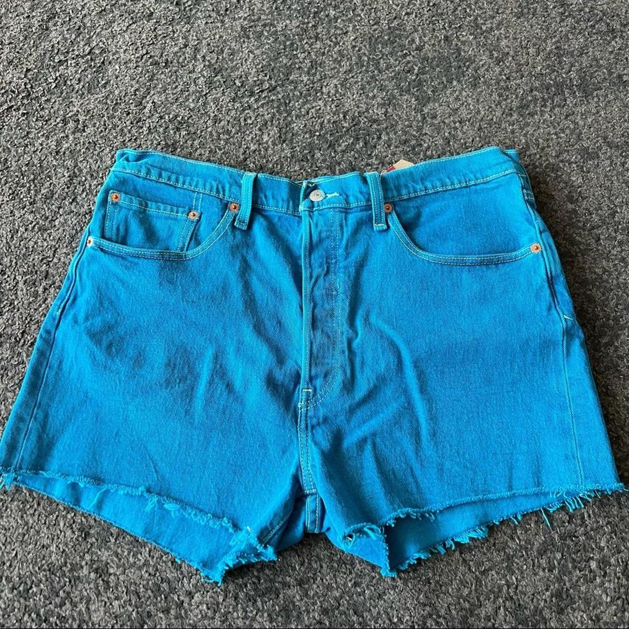 High rise frayed hot sale denim shorts