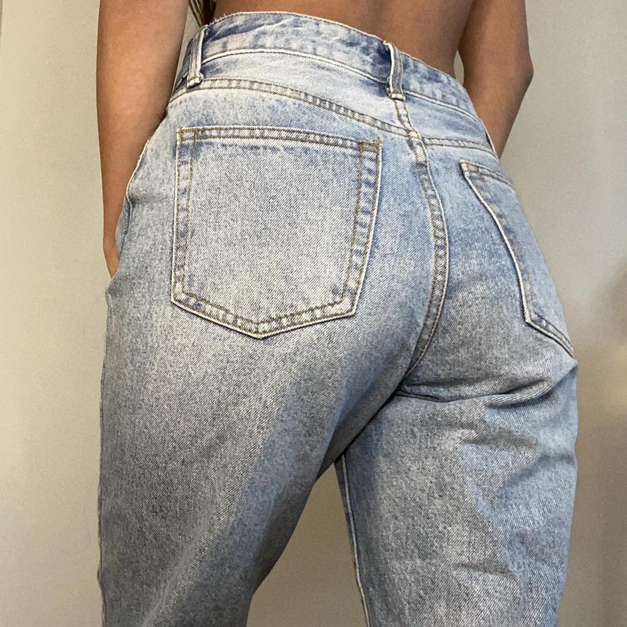 john galt high waisted light wash mom jeans FREE... - Depop