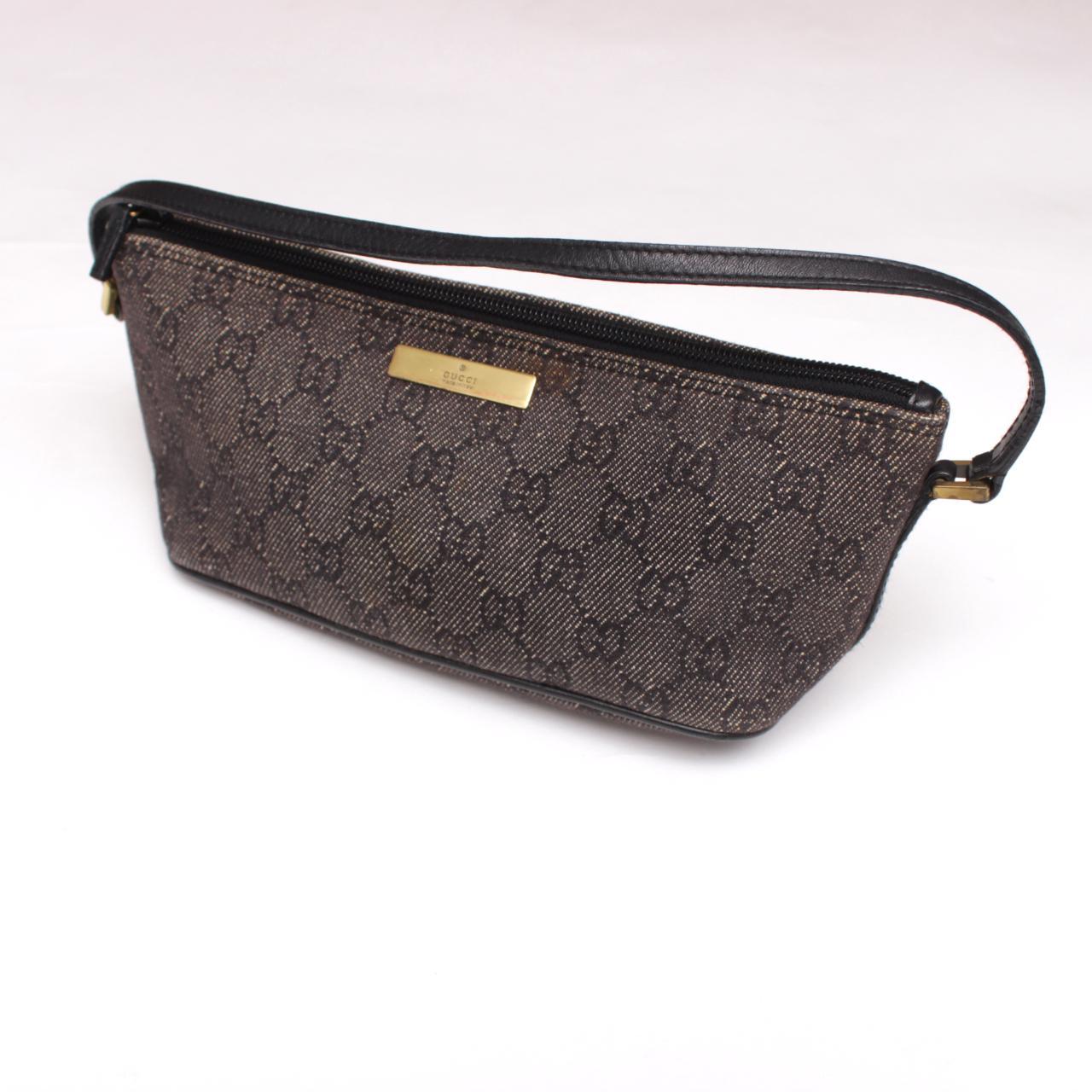 Gucci Handbag Black Trim GG Monogram Pochette Mini... - Depop