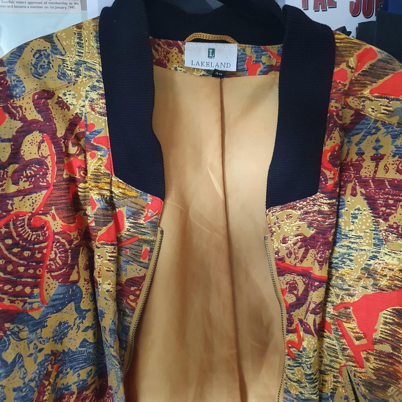Women's Red and Yellow Coat Depop