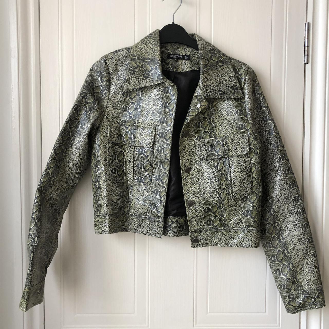 snakeskin cropped jacket