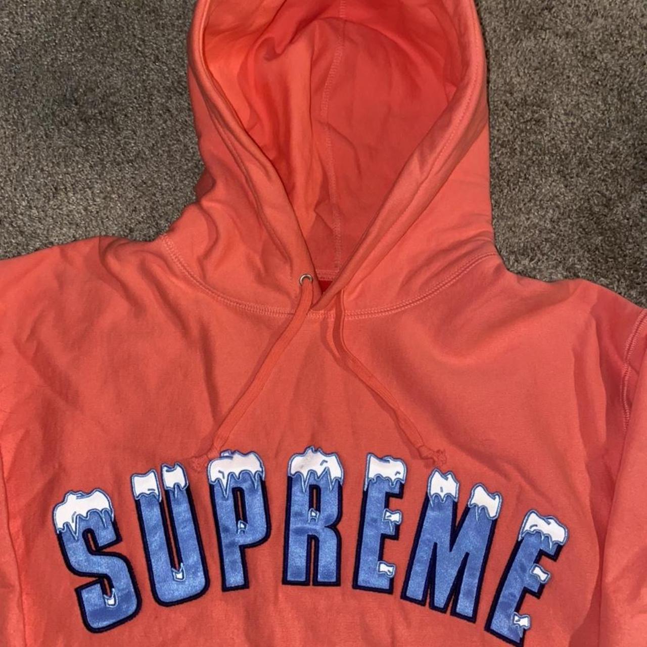 Supreme icy arc hoodie Coral colorway worn a couple Depop