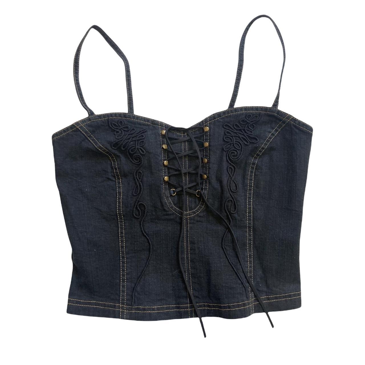 2000s-dark-blue-denim-corset-top-with-contrast-depop