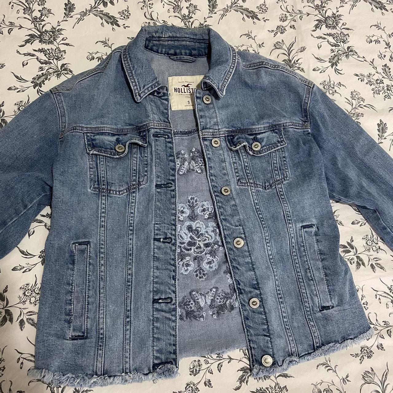 hollister embroidered denim jacket