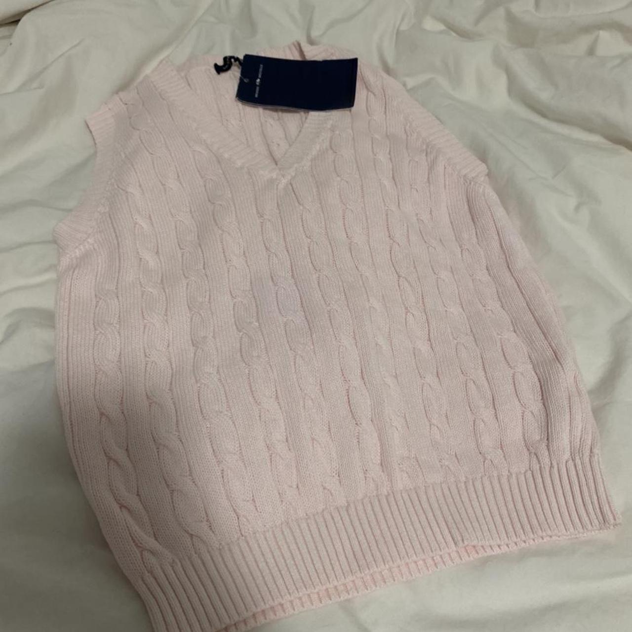 brandy melville pink sweater vest new with tags... - Depop