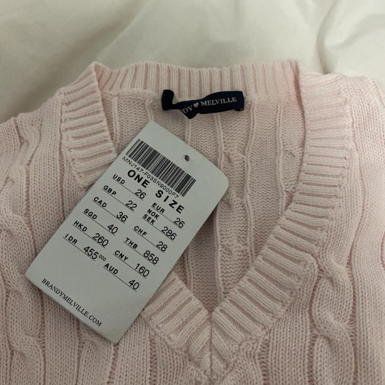 brandy melville pink sweater vest new with tags... - Depop