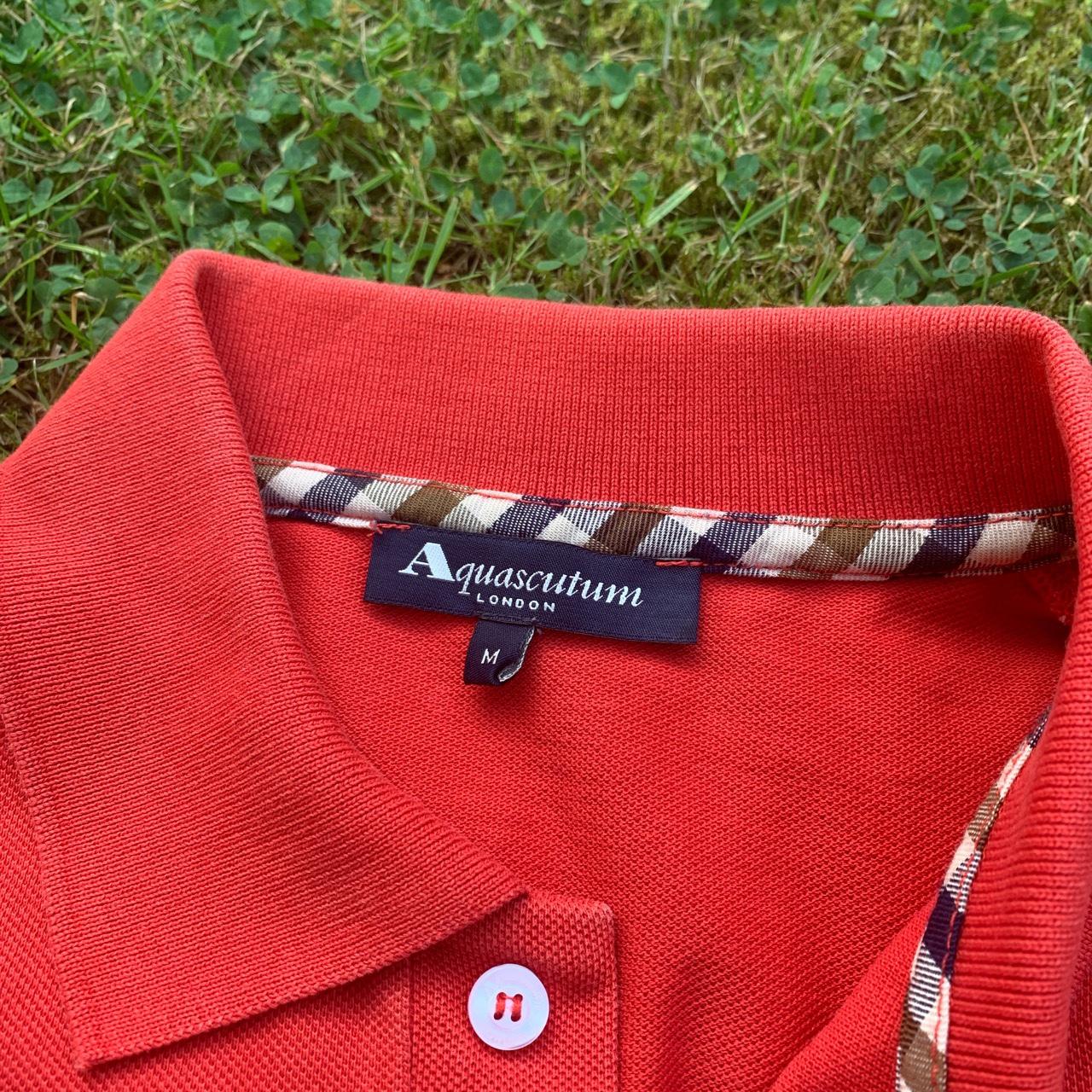 Aquascutum red polo shirt top Size Medium fits