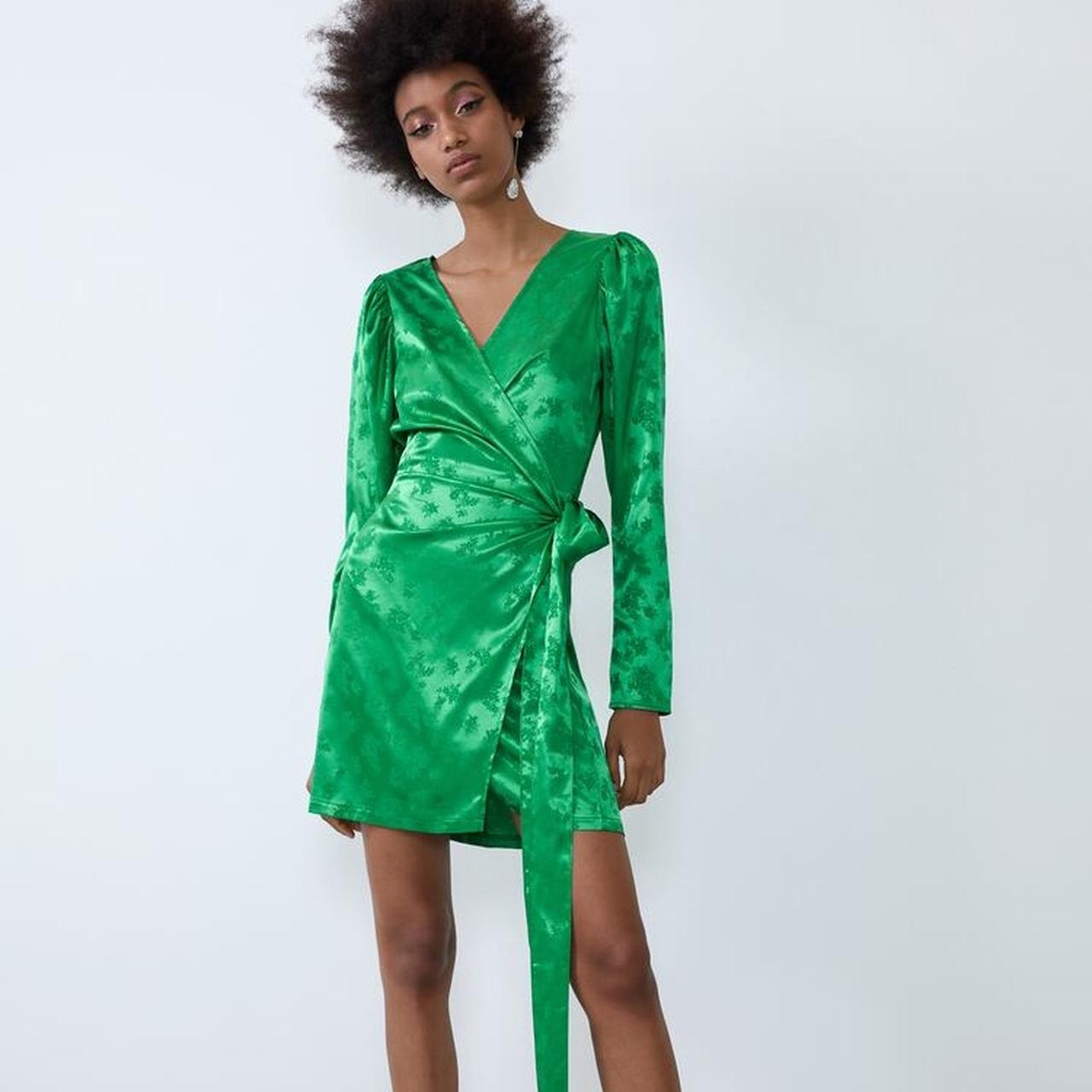 Zara green wrap dress - beautiful ...