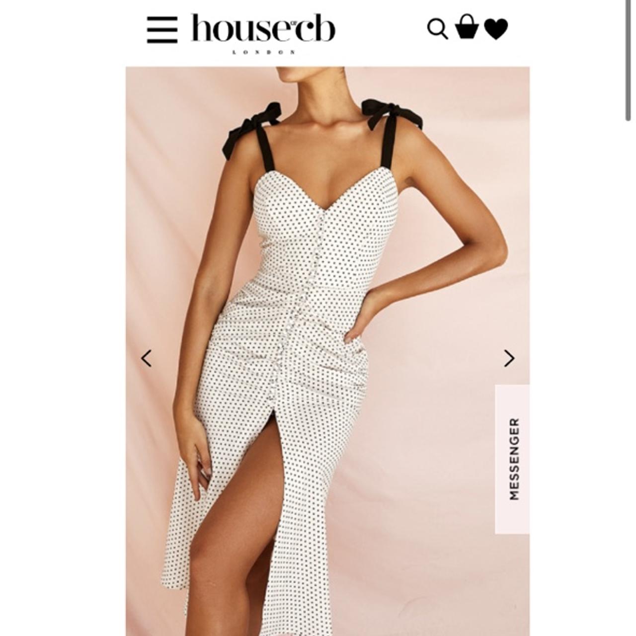 house of cb polka dot dress