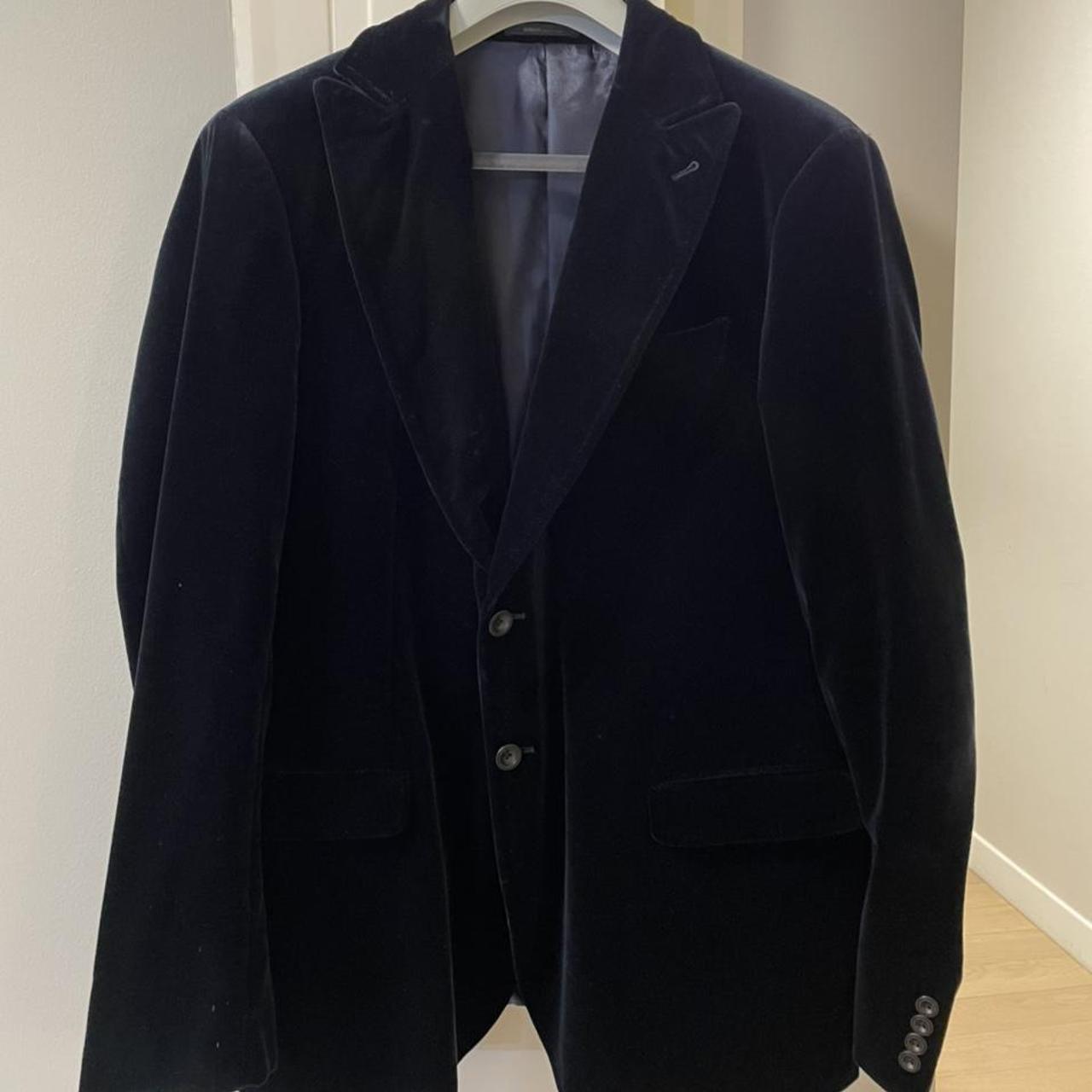 Armani Collezioni Velvet Jacket Gorgeous dark blue Depop