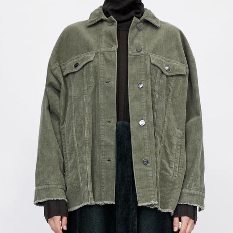 zara corduroy jacket green