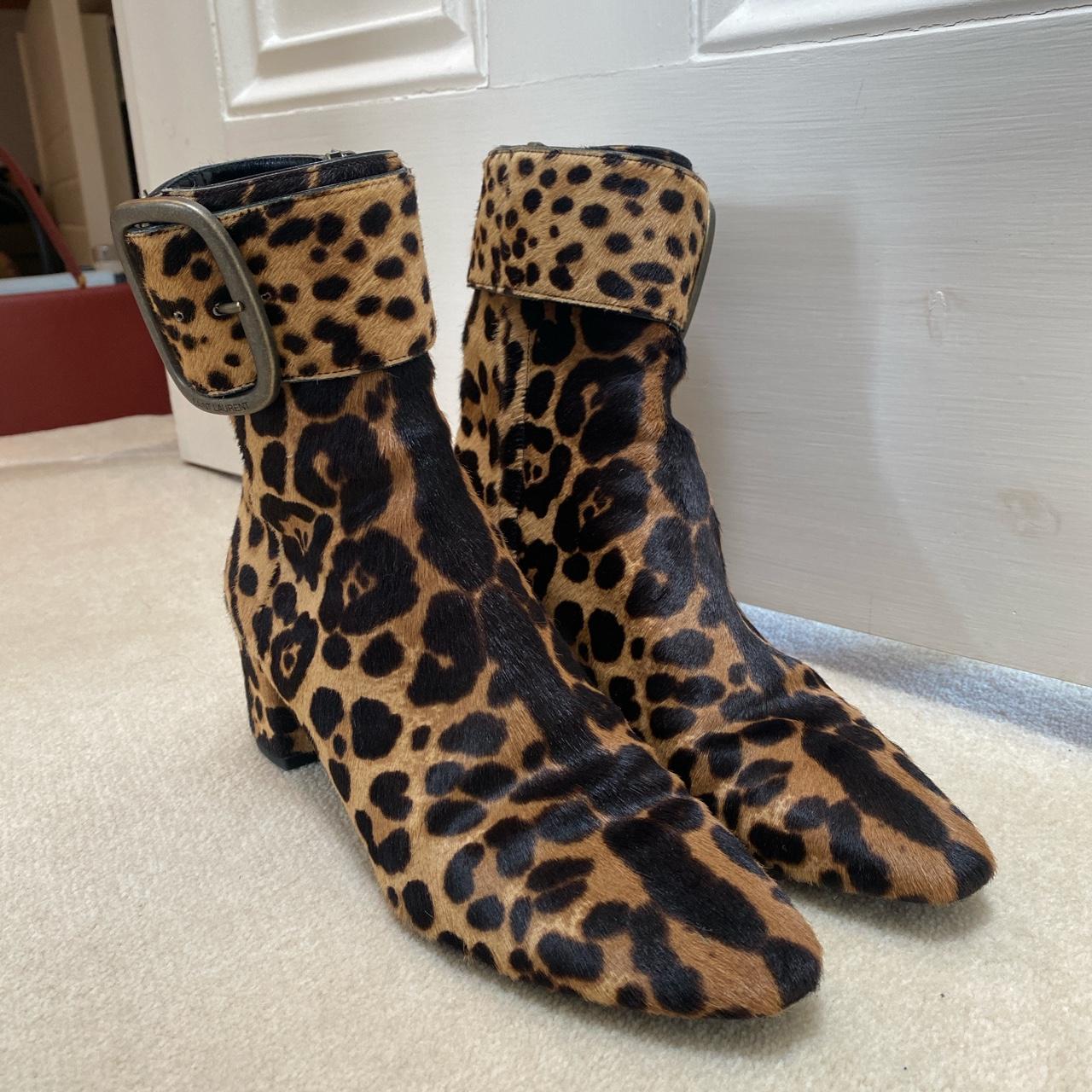 ysl leopard boots