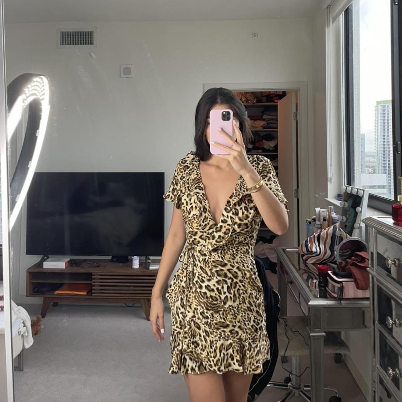 Leopard print wrap dress asos on sale