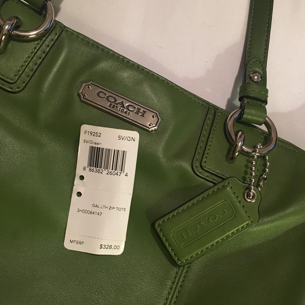 Lime green Coach purse. Slight signs of wear from - Depop