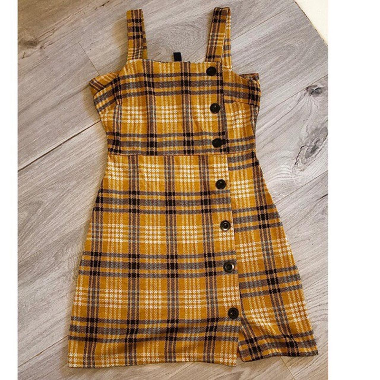 New look mustard pinafore dress Beautiful pinafore... Depop
