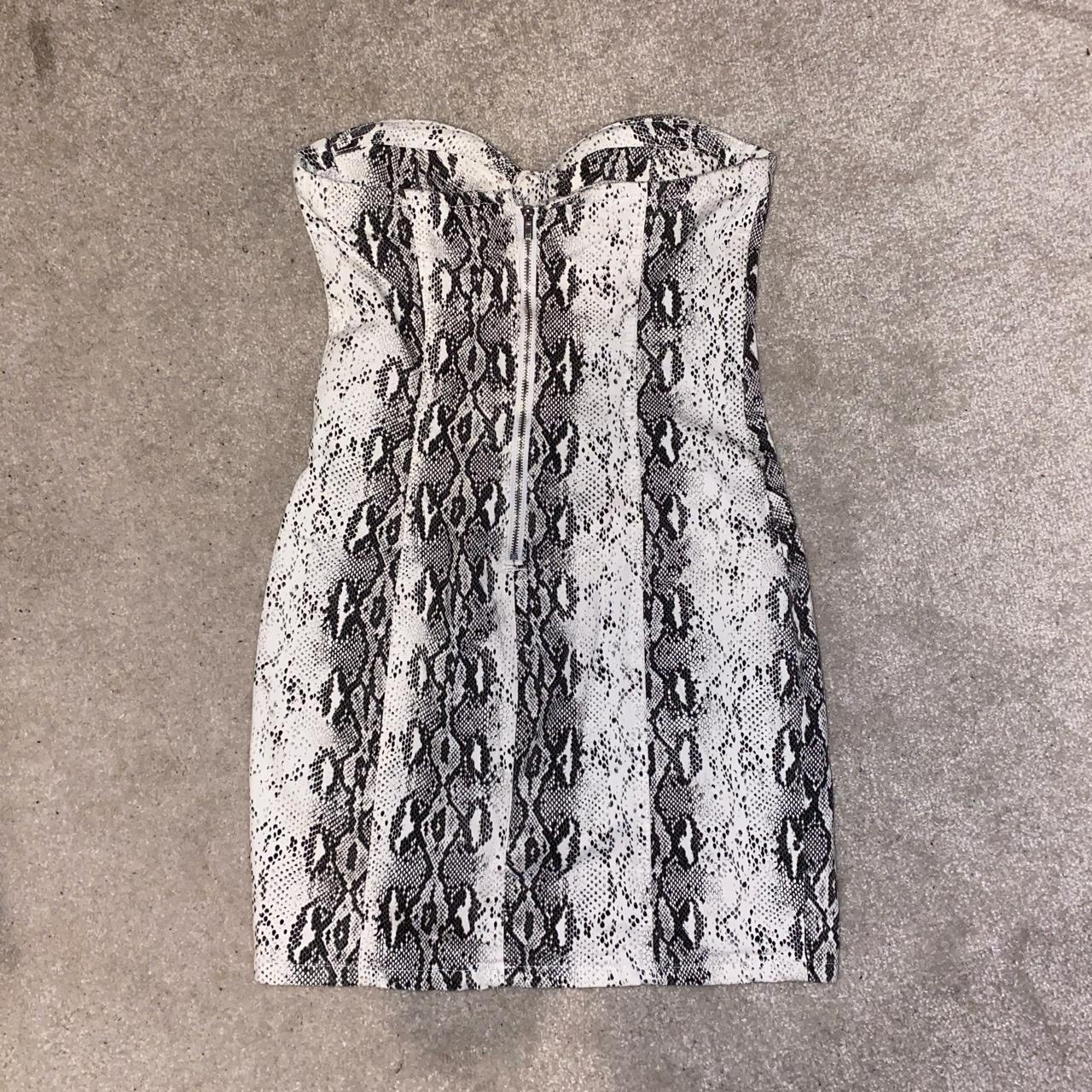 PrettyLittleThing Women's Black And White Dress | Depop