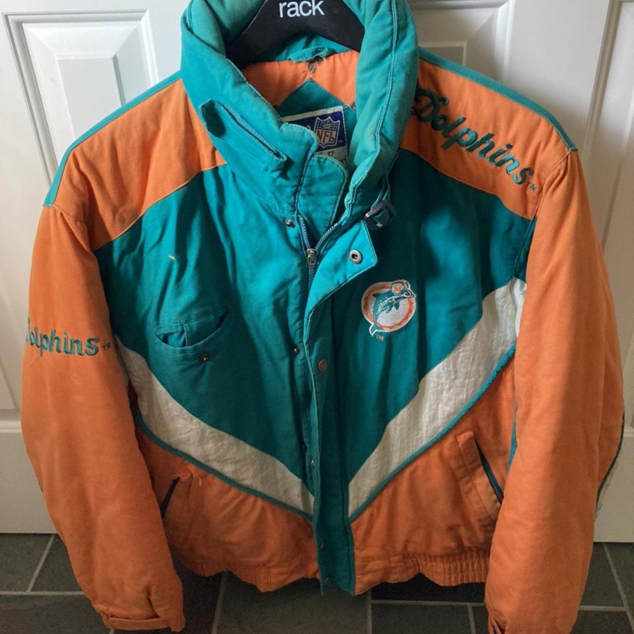 Rare Miami Dolphins Pro Line Starter Leather Jacket (L)