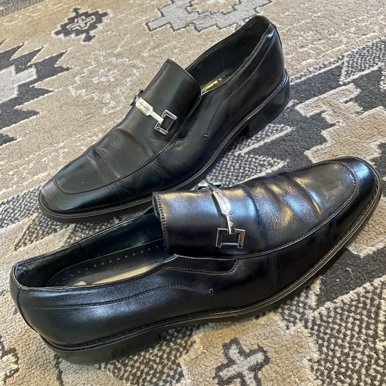Vintage Leather Pierre Cardin Shoes Black Size 10 US... - Depop