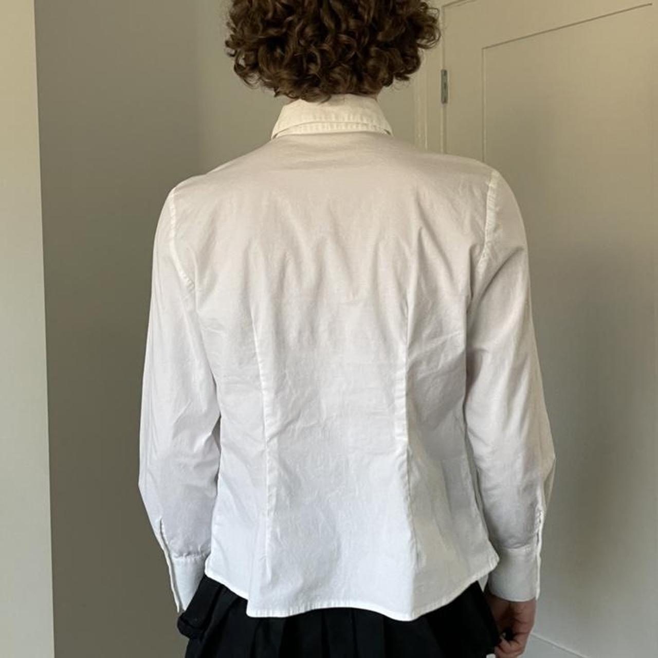 Y2K ruched white button down🤍 Sooo in love w this... Depop