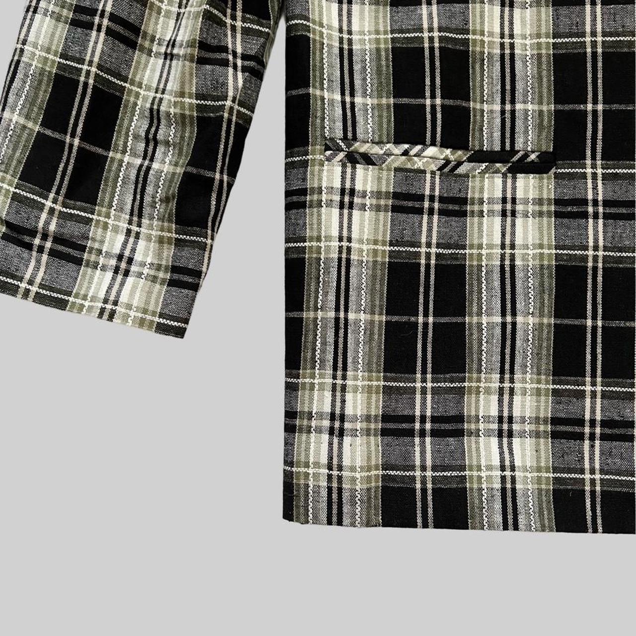 Vintage plaid single button blazer. Nice colors.... - Depop