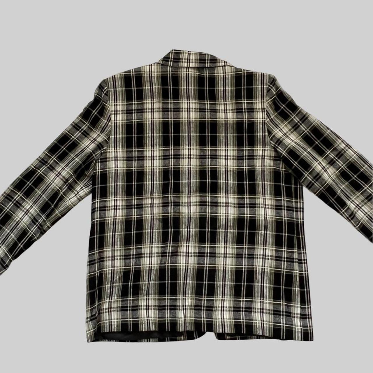 Vintage plaid single button blazer. Nice colors.... - Depop