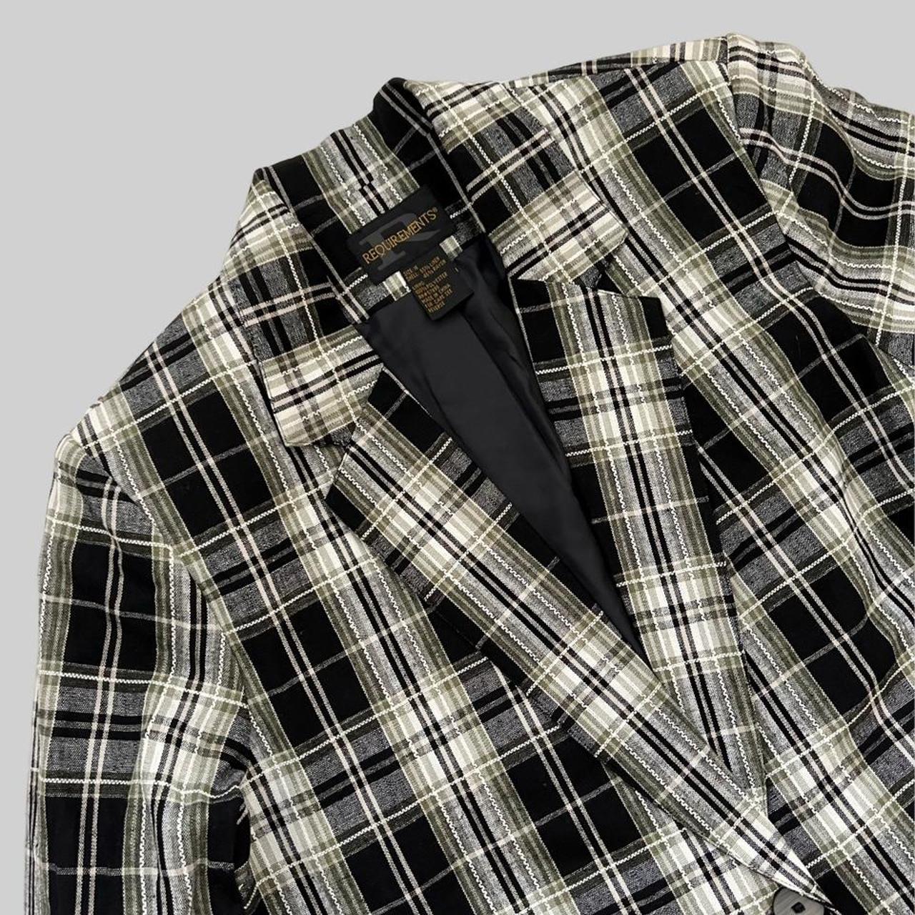 Vintage plaid single button blazer. Nice colors.... - Depop