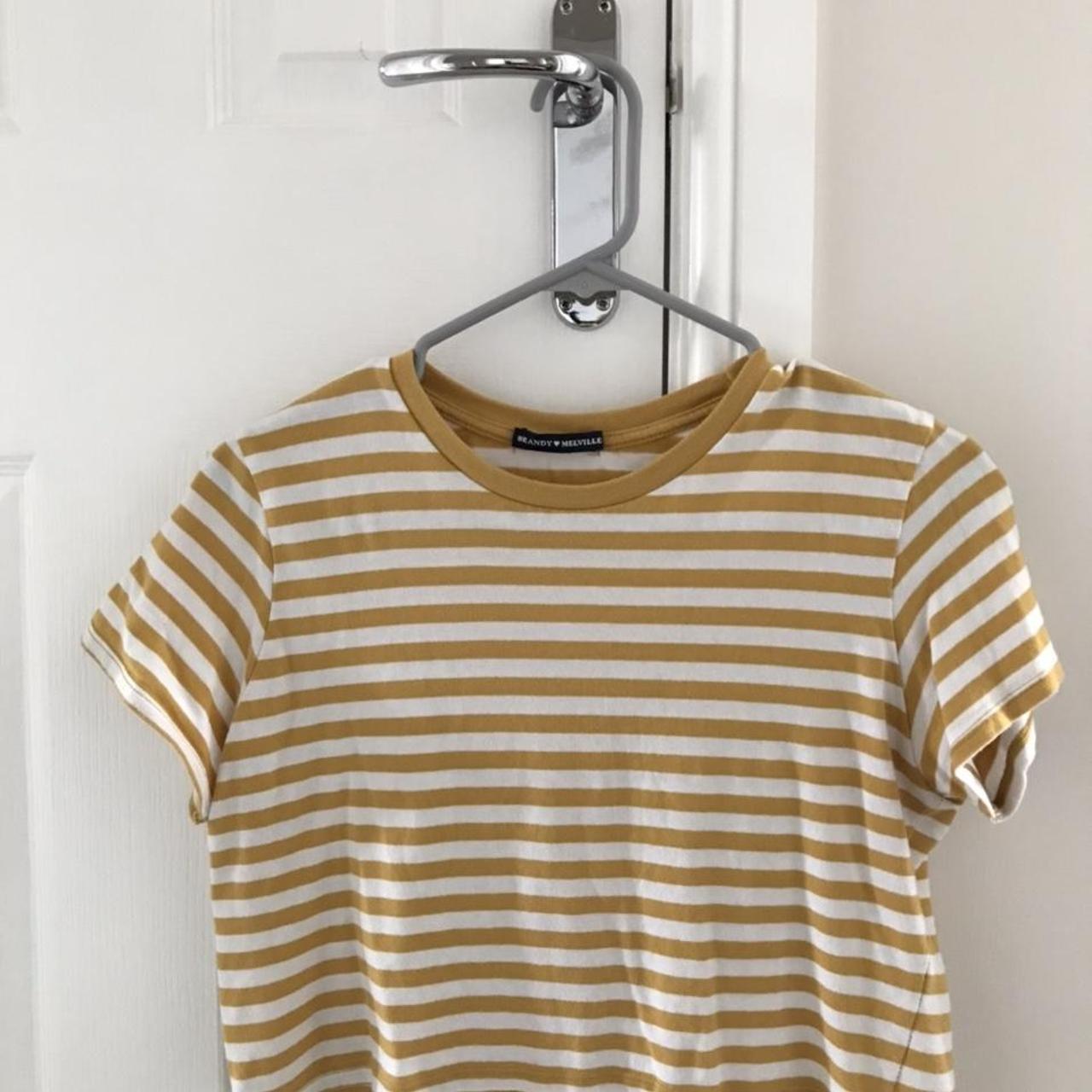 Brandy Melville yellow / mustard and white striped... Depop