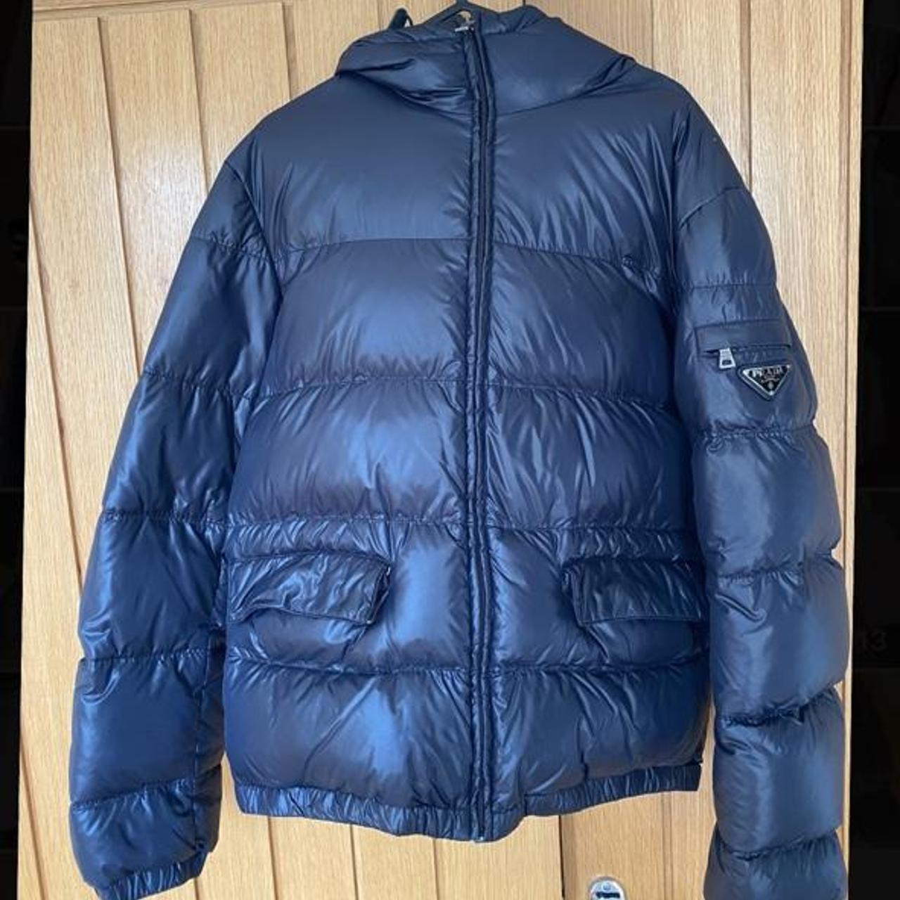 Men's PRADA Navy Blue Puffer Jacket, Size 52 UK L, 100% AUTHENTIC