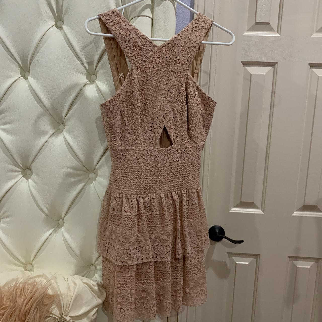 BCBGMaxazria blush ALISSA ruffle lace mini Depop