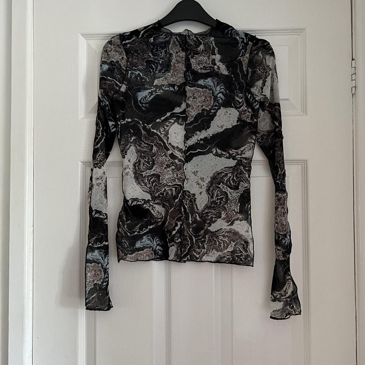 Monki abstract print long sleeve... Depop