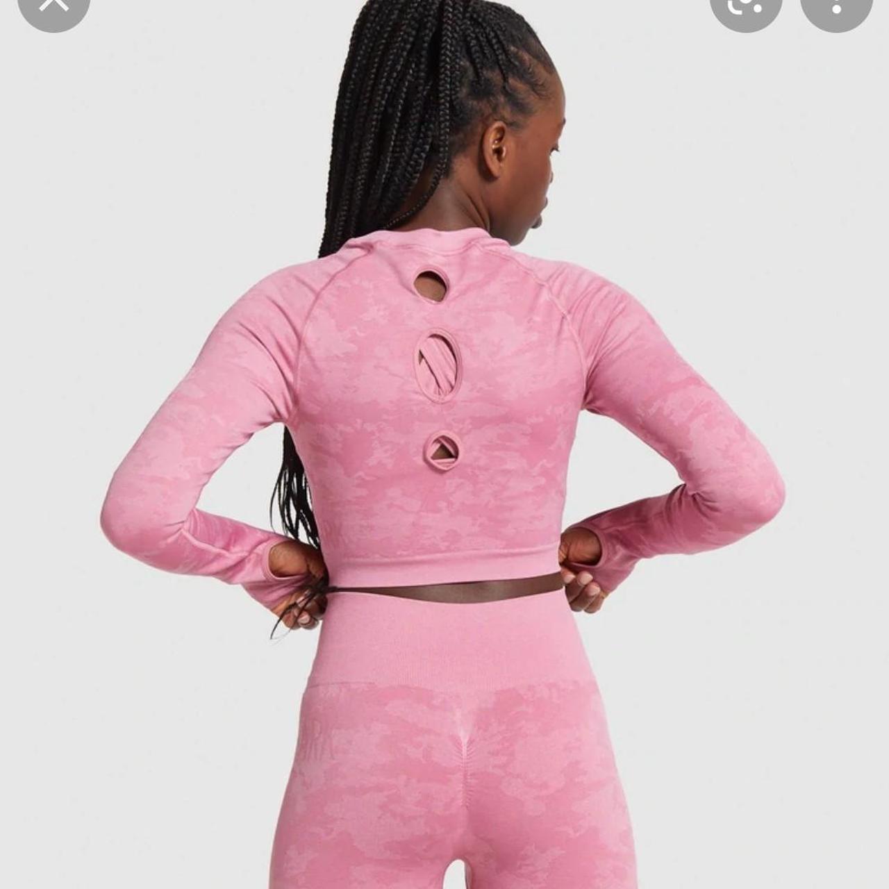 Gymshark Adapt Camo Seamless Crop Top Pink Size... Depop