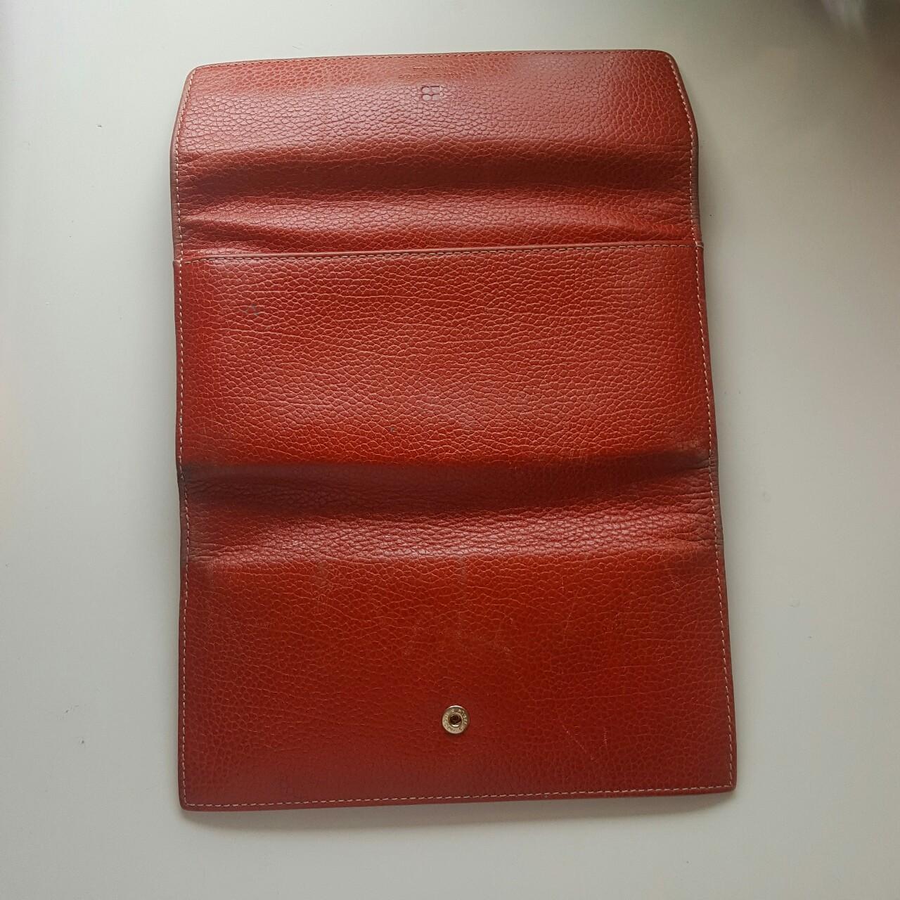 Red Kate Spade long travel wallet Gold zip around - Depop
