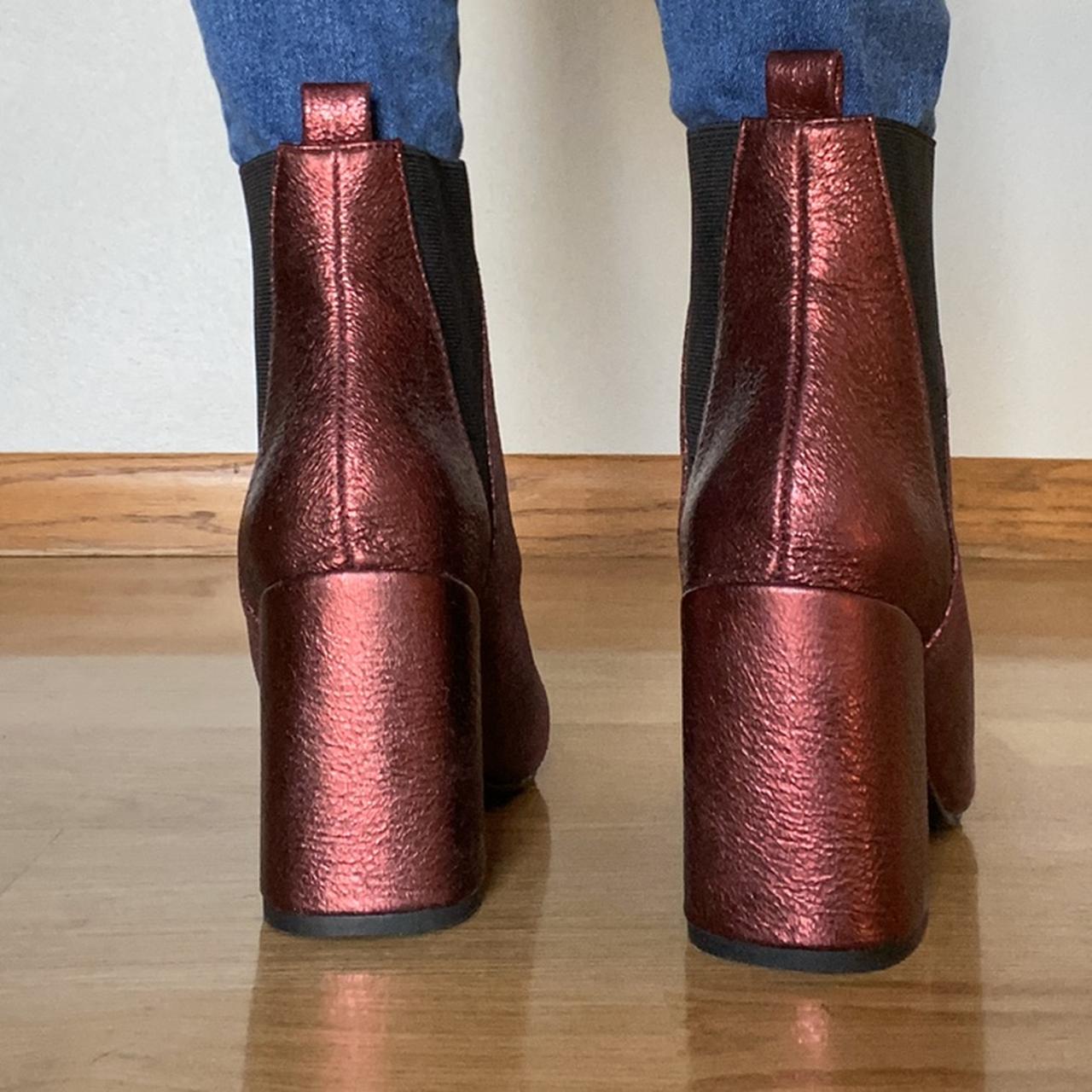 metallic heeled boots