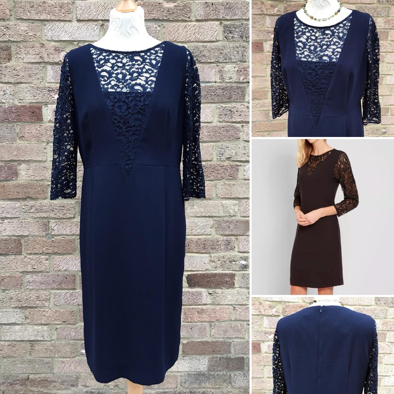 Loft navy lace outlet dress