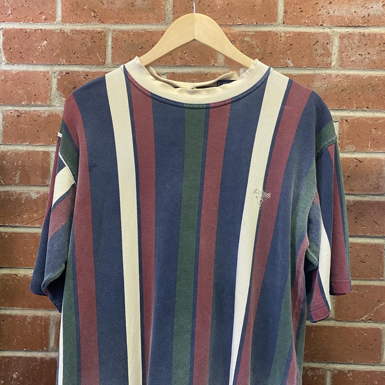 Vintage Guess Striped T-Shirt XL• 23”x29” Small... - Depop